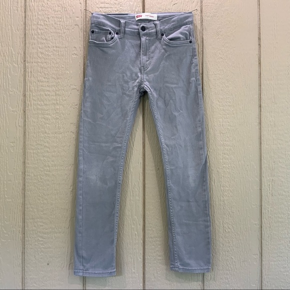 LEVI’S Boys Skinny Jeans Size 12 Regular 26x26 Gray Denim Pants Red Tab Stretchy - Picture 3 of 8